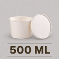 500 ML Round Paper Tub Container with Lid – Eco-Friendly Takeaway Food Tub