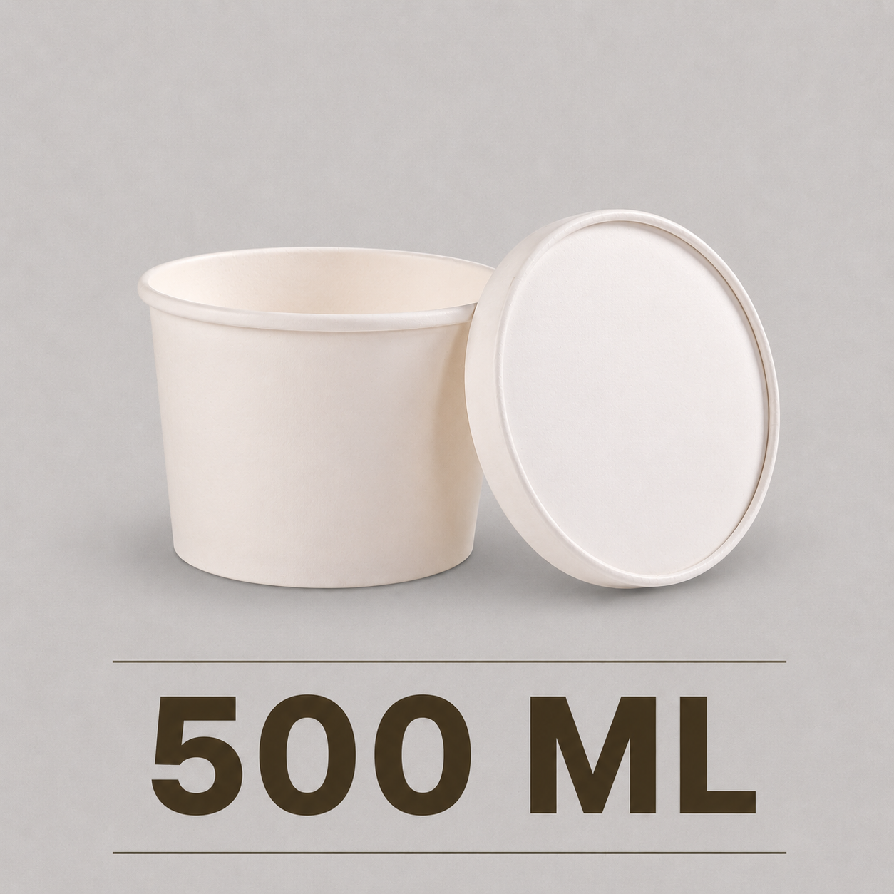 500 ML Round Paper Tub Container with Lid – Eco-Friendly Takeaway Food Tub