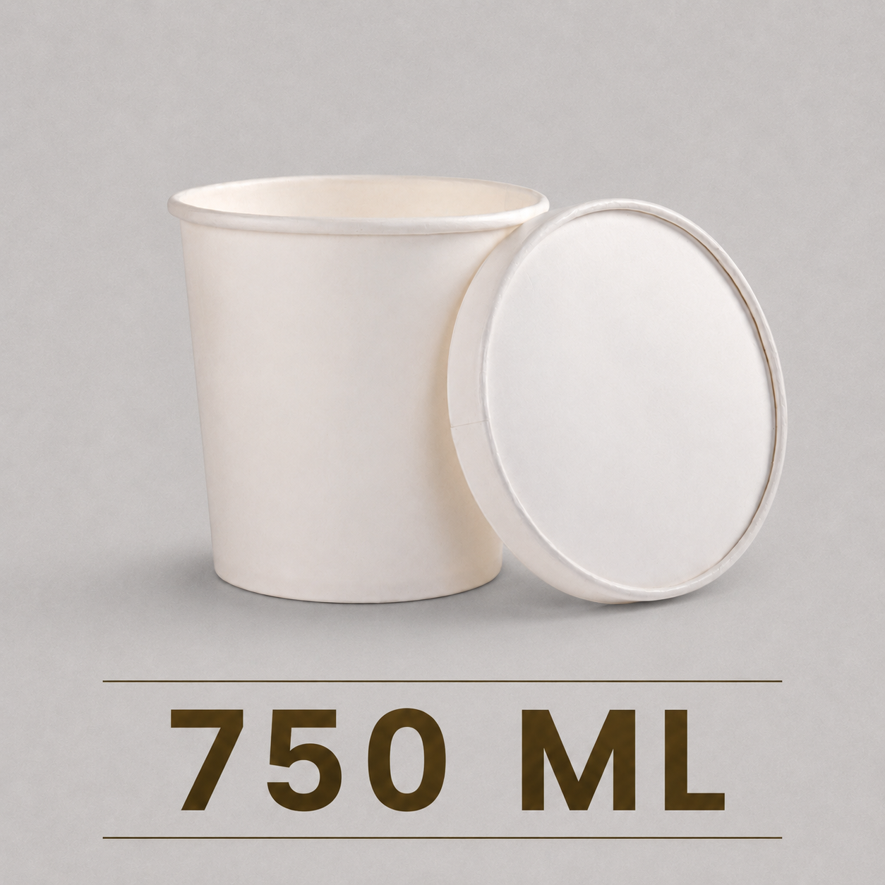 750 ML Round Paper Tub Container with Lid – Eco-Friendly Meal Packaging Tub