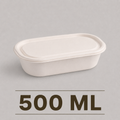 500 ML Oval Meal Box with Lid – Eco-Friendly Food Packing Box