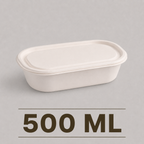 500 ML Oval Meal Box with Lid – Eco-Friendly Food Packing Box