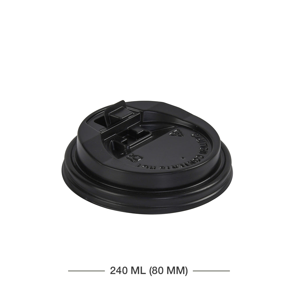 80 MM Black PET Coffee Lid – Lid for 240 ML/250 ML Paper Cup