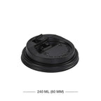 80 MM Black PET Coffee Lid – Lid for 240 ML/250 ML Paper Cup