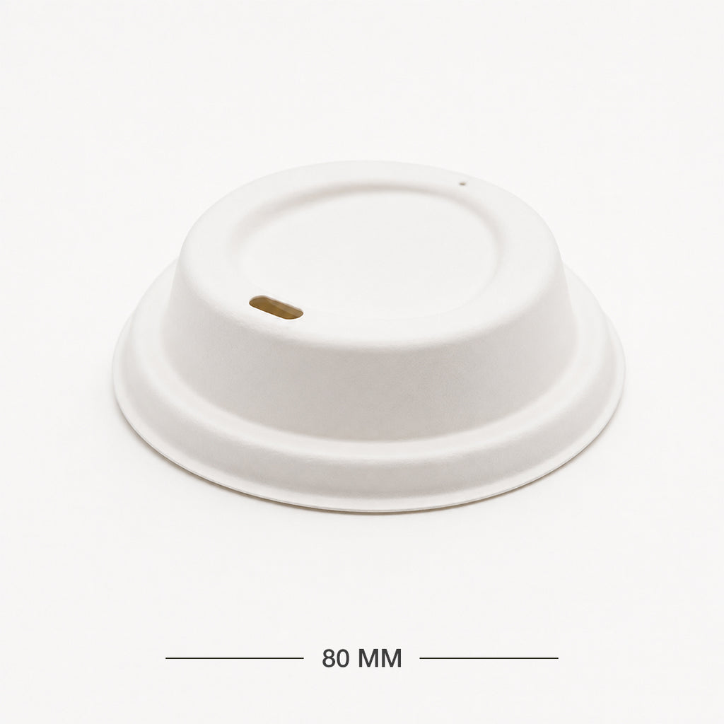 80 MM Bagasse Sipper Lid – Lid for 240 ML/250 ML Paper Cup