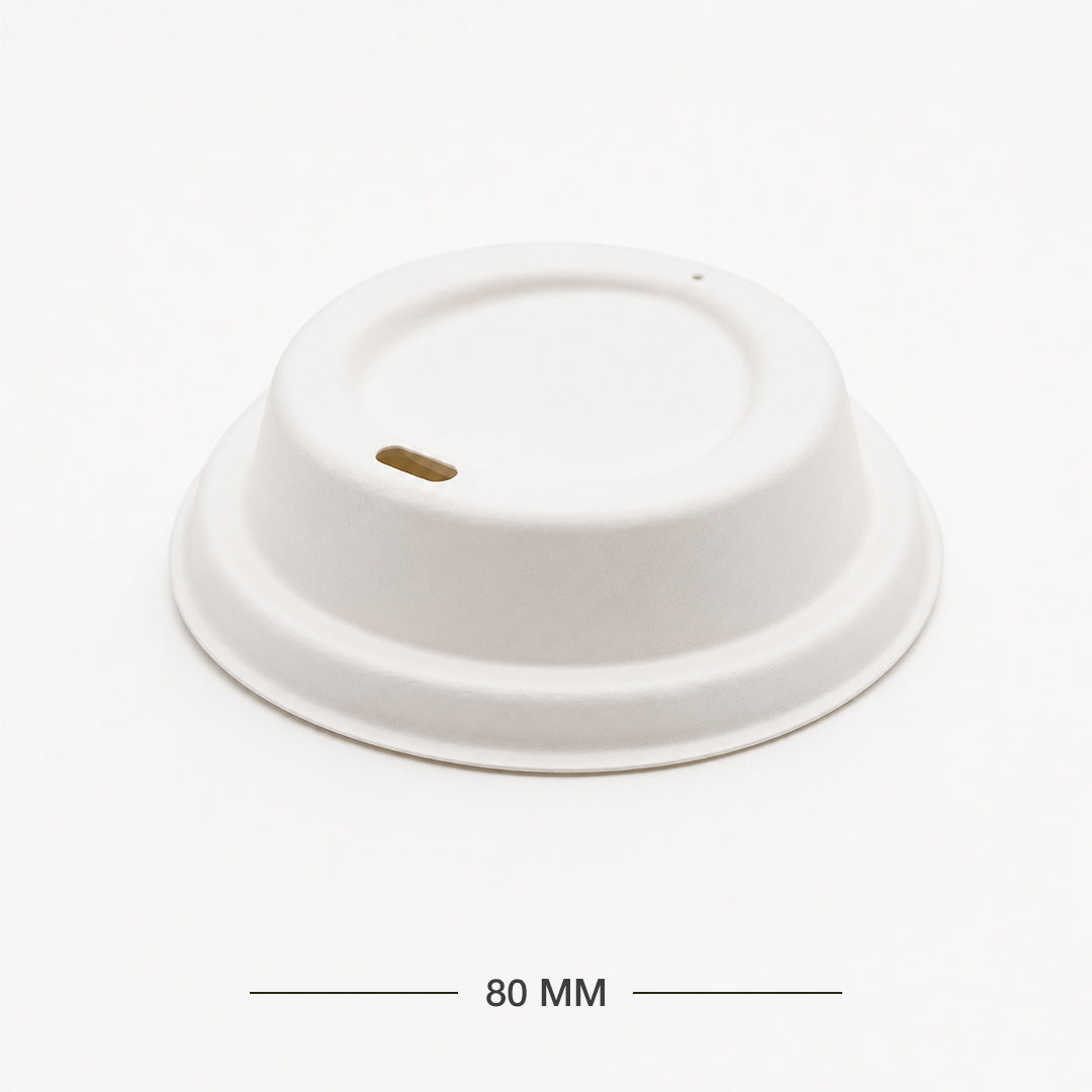 80 MM Bagasse Sipper Lid – Lid for 240 ML/250 ML Paper Cup