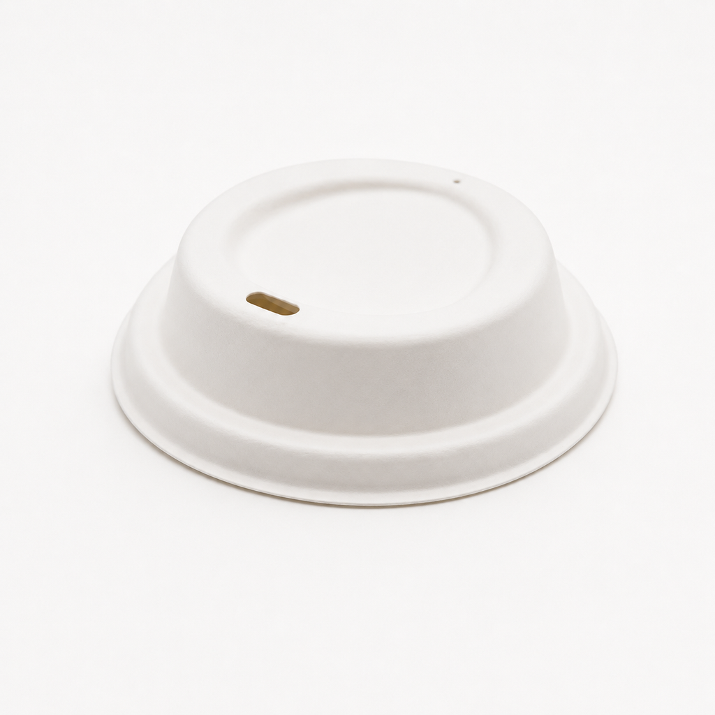 80 MM Bagasse Sipper Lid – Lid for 240 ML/250 ML Paper Cup