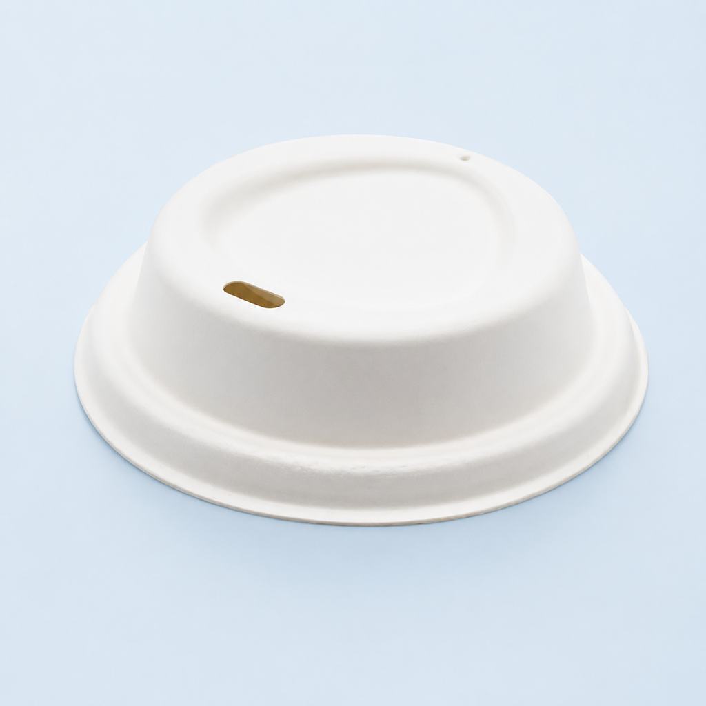 80 MM Bagasse Sipper Lid – Lid for 240 ML/250 ML Paper Cup