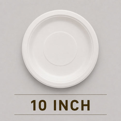 10 Inch Round Bagasse Plate – Heavy Duty Compostable Party Plate