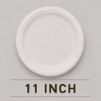 11 Inch Round Bagasse Plate – Eco-Friendly Compostable Full Meal Plate