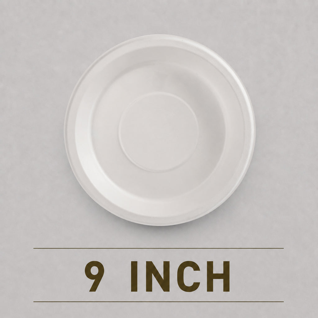 9 Inch Round Bagasse Plate – Eco-Friendly Compostable Dinner Plate