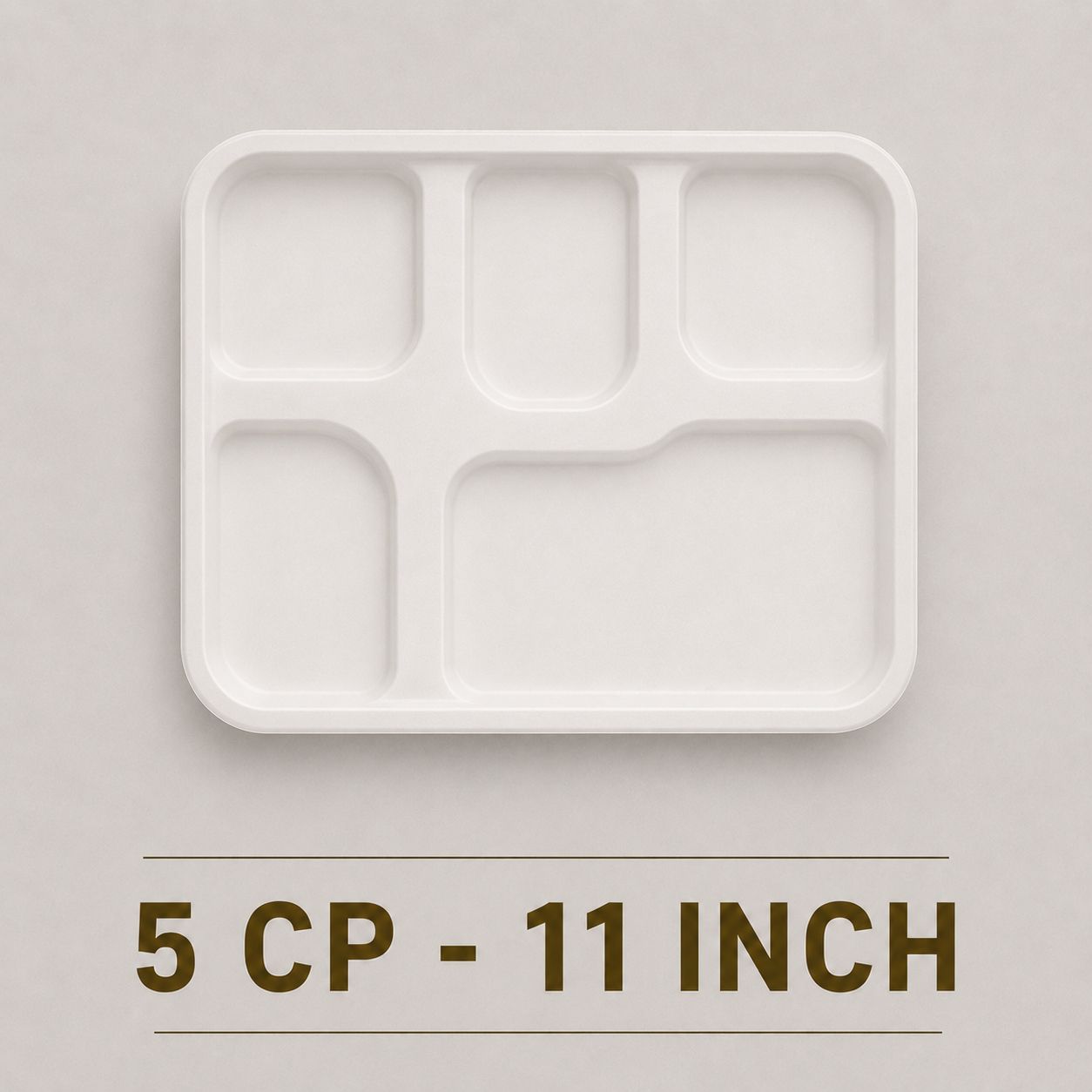 5 Compartment Bagasse Meal Tray with Lid – Eco-Friendly Food Delivery Tray