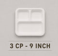 9 Inch 3 Compartment Bagasse Plate – Eco-Friendly Divided Meal Plate