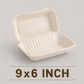 9x6 Inch Bagasse Clamshell Box – Eco-Friendly Takeaway Food Box