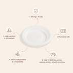 6 Inch Round Bagasse Plate – Eco-Friendly Compostable Snack Plate