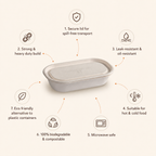 500 ML Oval Meal Box with Lid – Eco-Friendly Food Packing Box