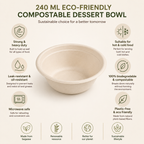 240 ML Bagasse Bowl – Heavy Duty Compostable Food Bowl