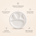 11 Inch 4 Compartment Bagasse Plate – Eco-Friendly Divided Dinner Plate