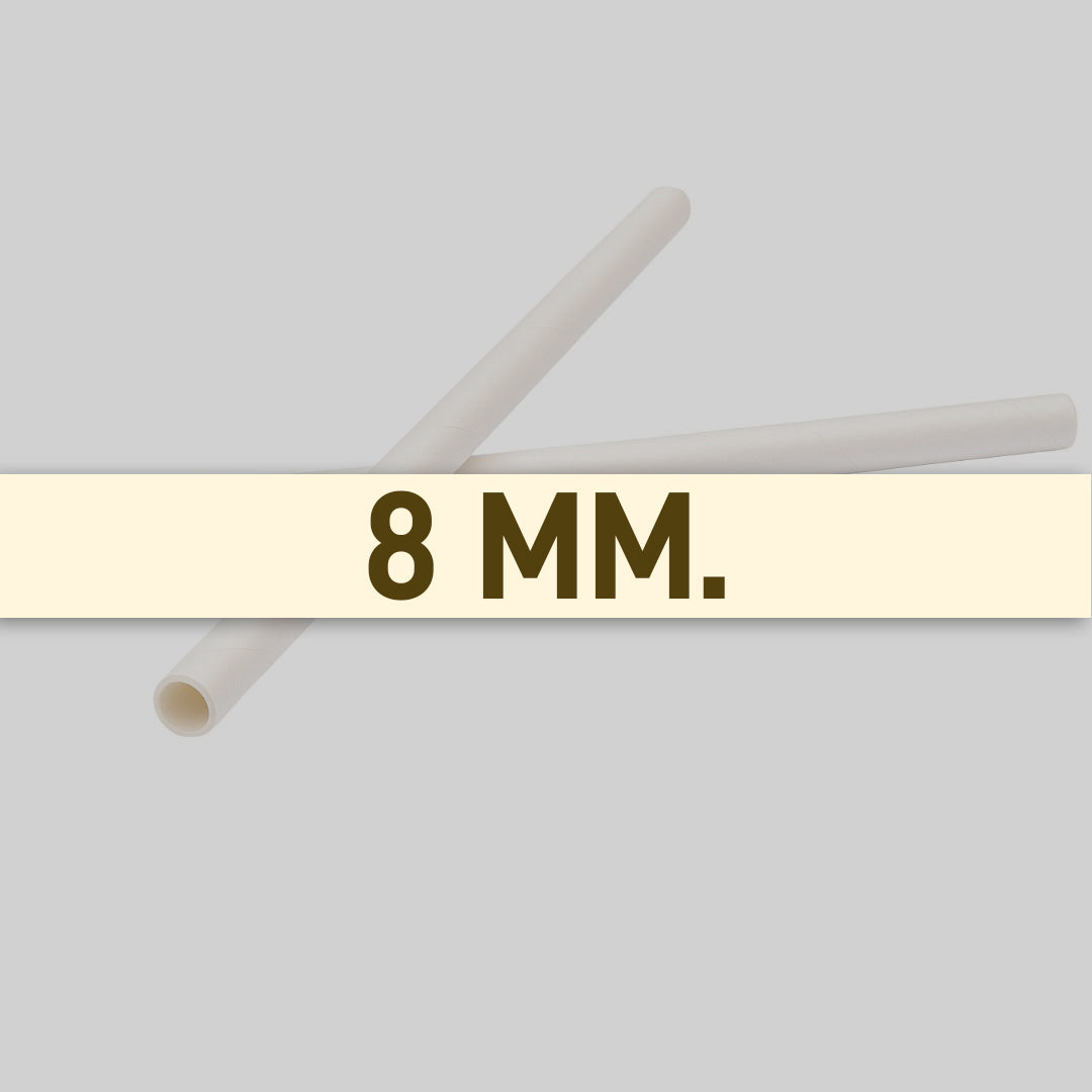 8 MM Paper Straw White