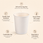 240 ML Double Wall Paper Coffee Cup – Insulated Eco-Friendly Cup for Hot Drinks