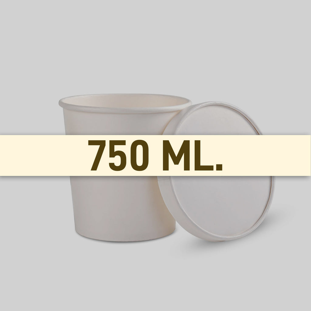 750 ml paper tub container Size