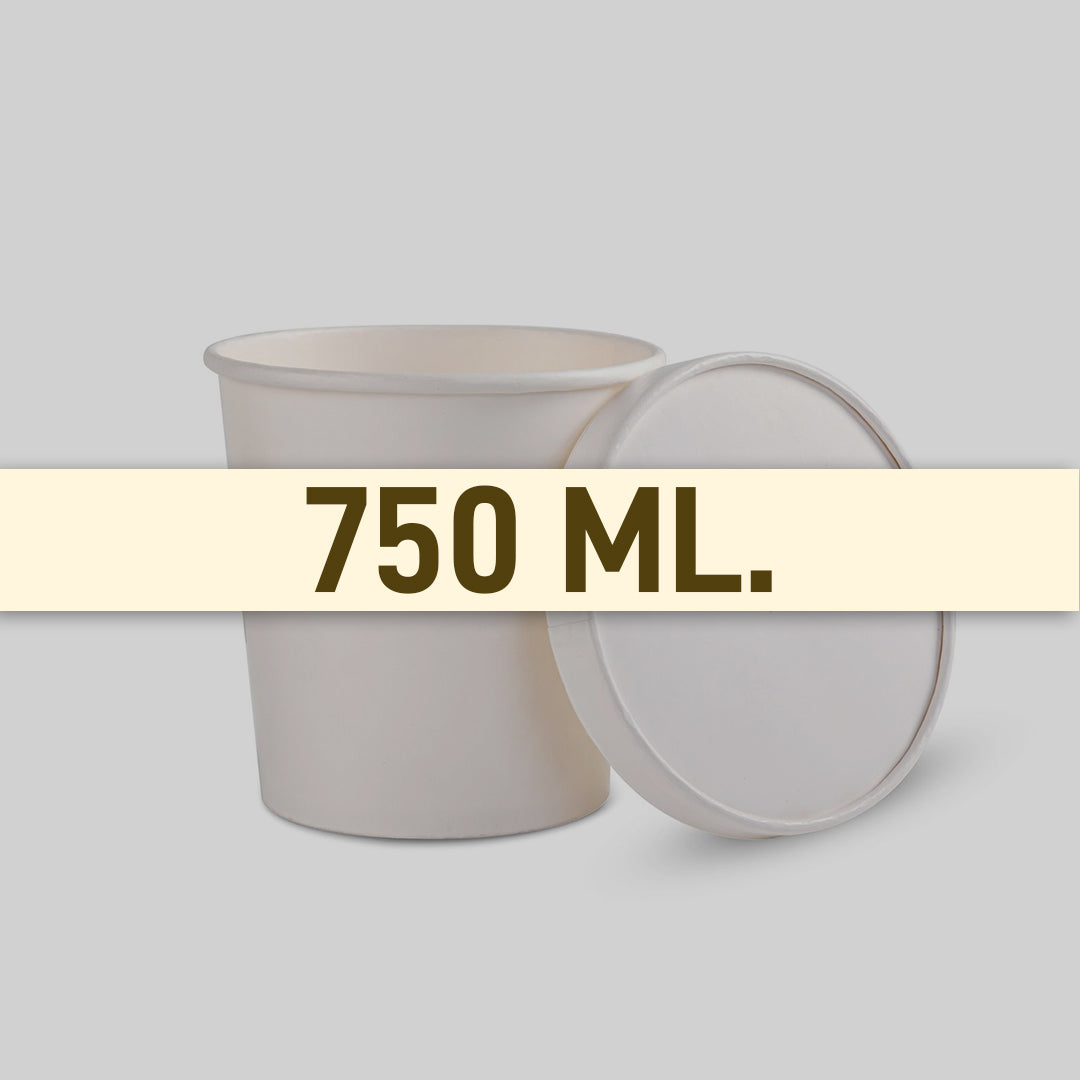 750 ml paper tub container Size