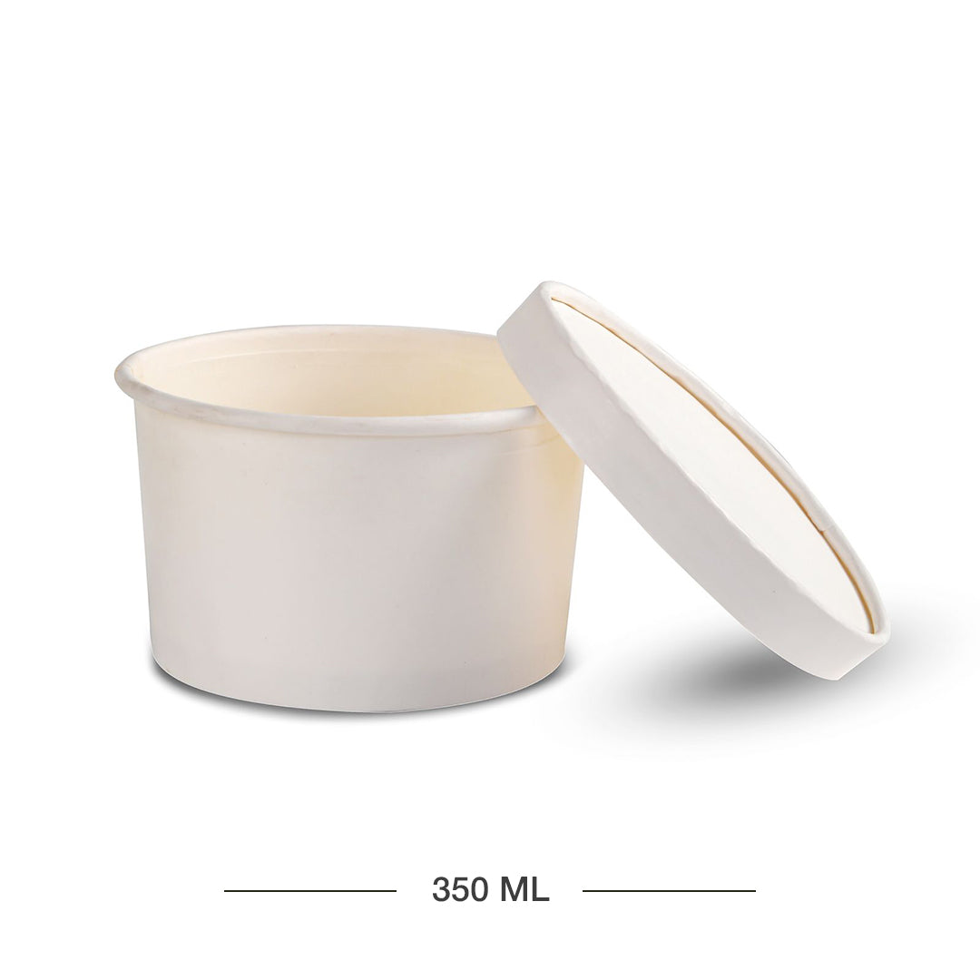 350 ML Round Paper Tub Container with Lid – Eco-Friendly Food Packaging Tub