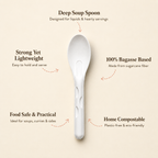 16 CM Deep Bagasse Soup Spoon – Eco-Friendly Spoon for Soup, Dal & Desserts