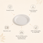 9 Inch Round Bagasse Plate – Eco-Friendly Compostable Dinner Plate
